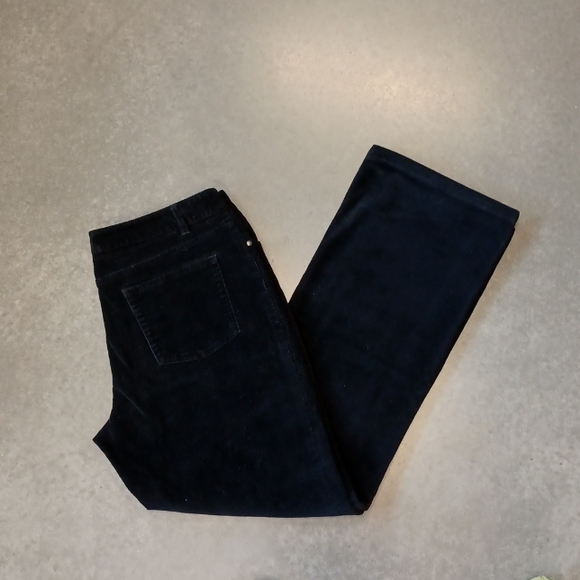 Tahari Black Stretch Cotton Corduroy Straight Leg Pants- Sz. 12 - Picture 8 of 9